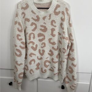 SHEIN Cream and Tan Patterned Sweater